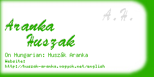 aranka huszak business card