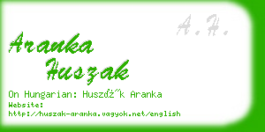 aranka huszak business card